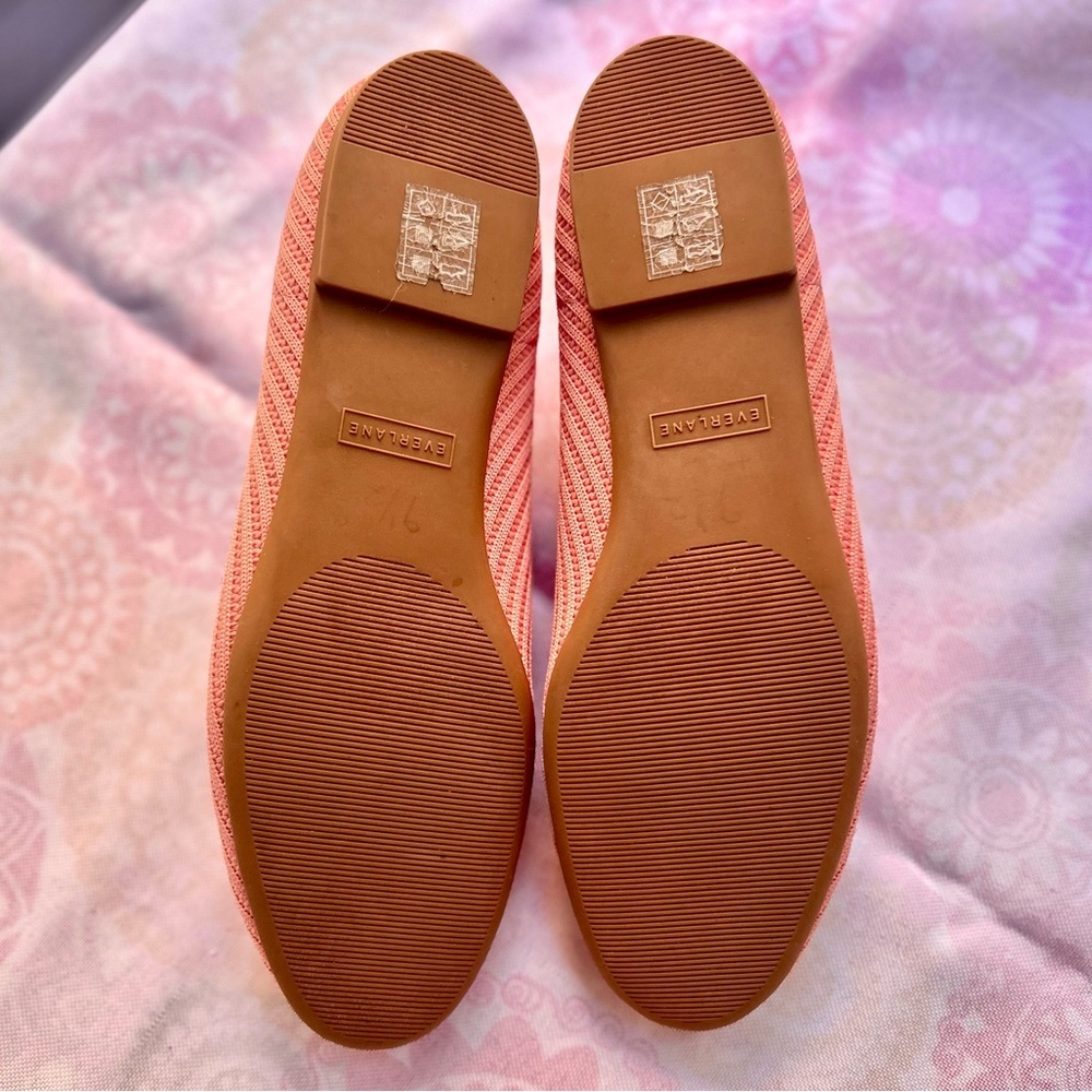 Everlane The Day Glove ReKnit Pink Salmon Size 9.5 Ballet Flats Slip On Shoes - Picture 11 of 12